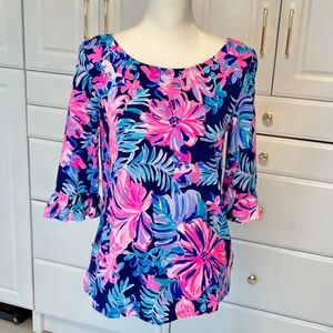 Lilly Pulitzer Waverly Ruffle Top